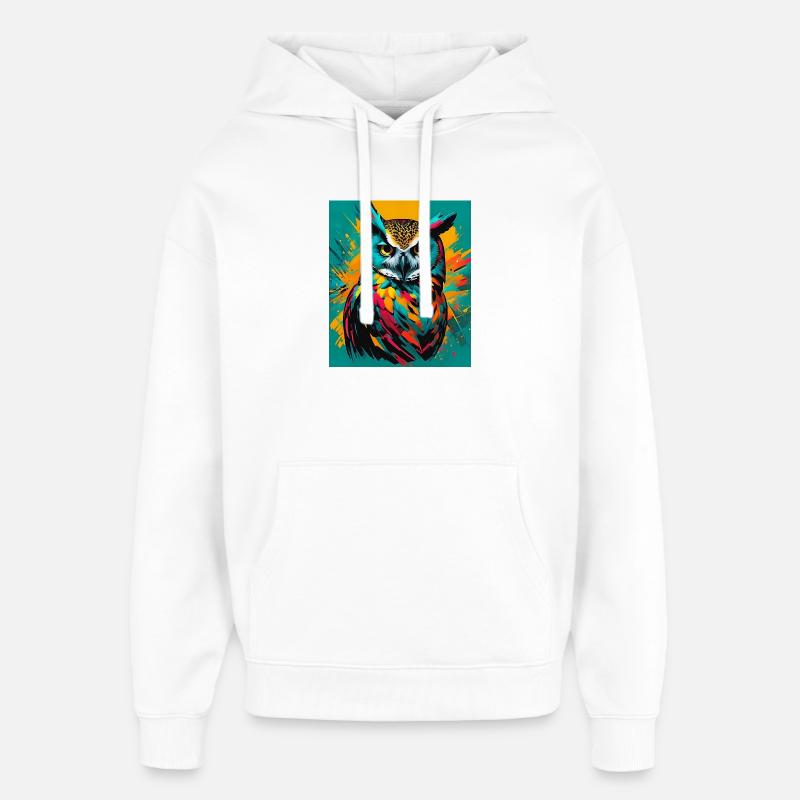 Eule - Oversized Unisex Hoodie von Stanley/Stella - Weiß