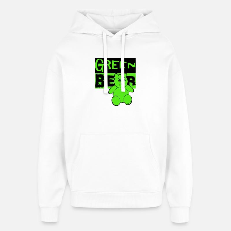 Green Bear - Sweat à capuche unisexe Stanley/Stella Oversized - blanc