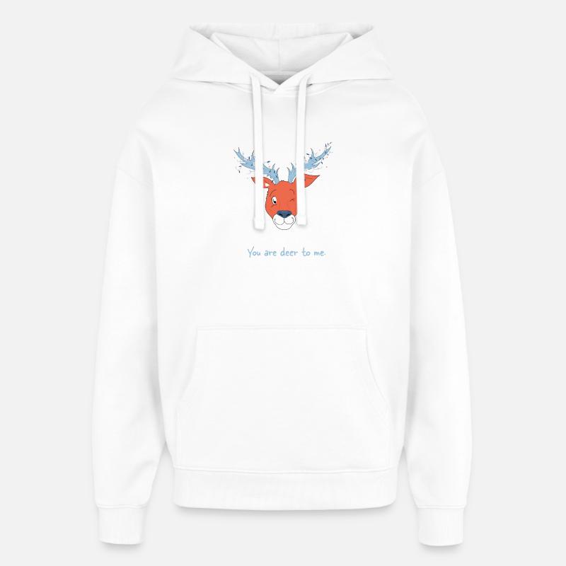 Tu es un cerf pour moi - Sweat à capuche unisexe Stanley/Stella Oversized - blanc