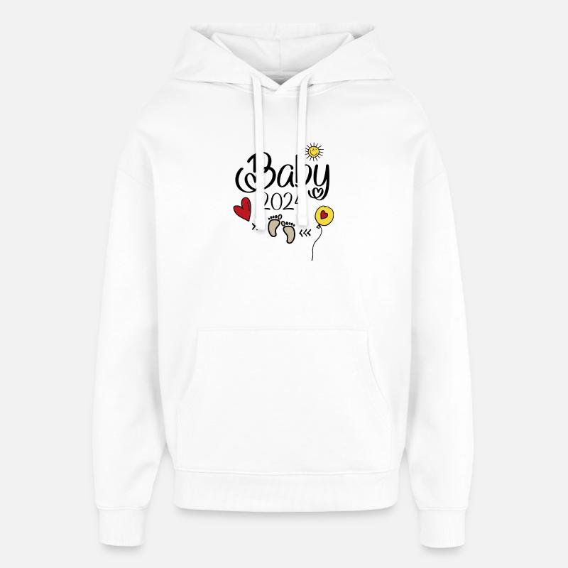 Bébé né en 2024 - Sweat à capuche unisexe Stanley/Stella Oversized - blanc