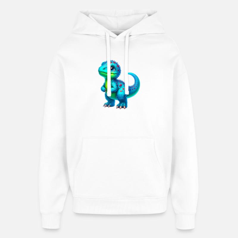 Dinosaur - Oversized Unisex Hoodie by Stanley/Stella - white