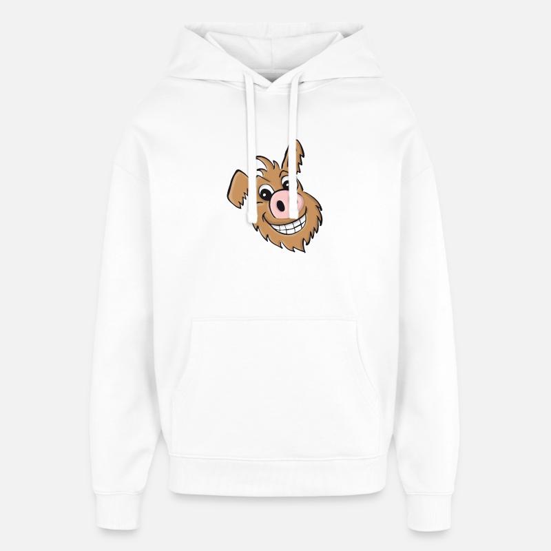 Chien cochon - amical - Sweat à capuche unisexe Stanley/Stella Oversized - blanc