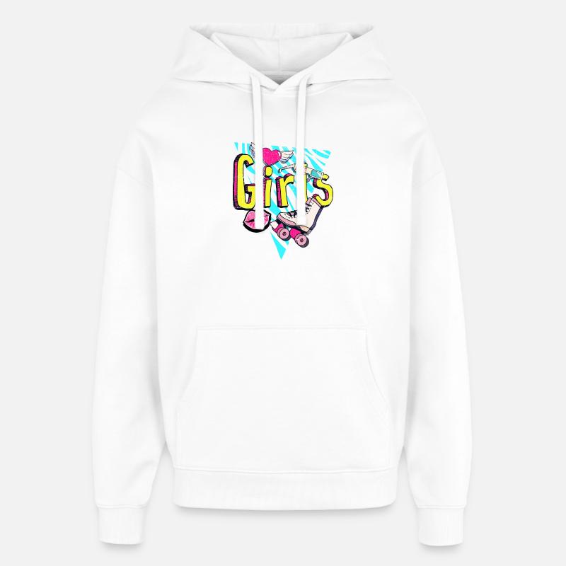 Mädchen Retro Roller Pop Art - Oversized Unisex Hoodie von Stanley/Stella - Weiß