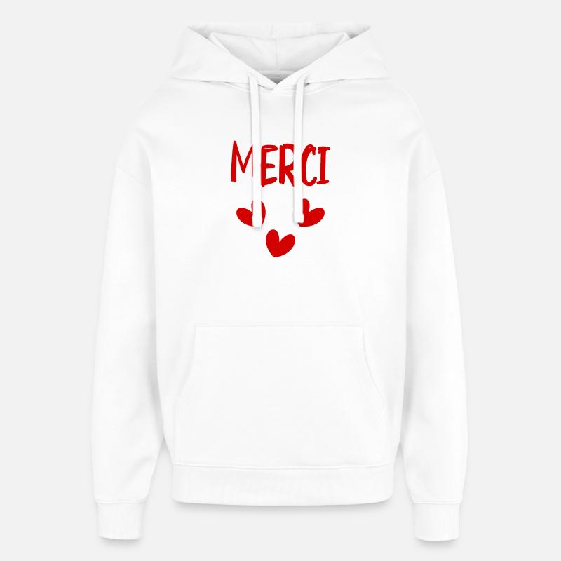 MAÎTRESSE. MERCI. MERCI MAÎTRESSE - Sweat à capuche unisexe Stanley/Stella Oversized - blanc