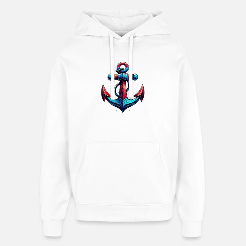 Une ancre - Sweat à capuche unisexe Stanley/Stella Oversized - blanc