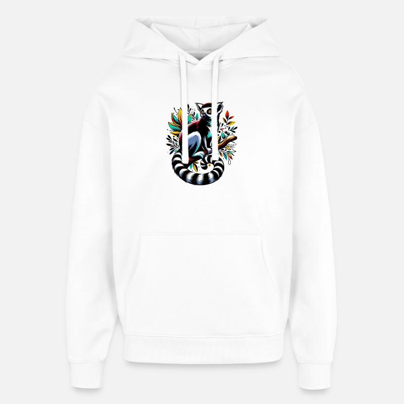 Lemur - Oversized Unisex Hoodie von Stanley/Stella - Weiß
