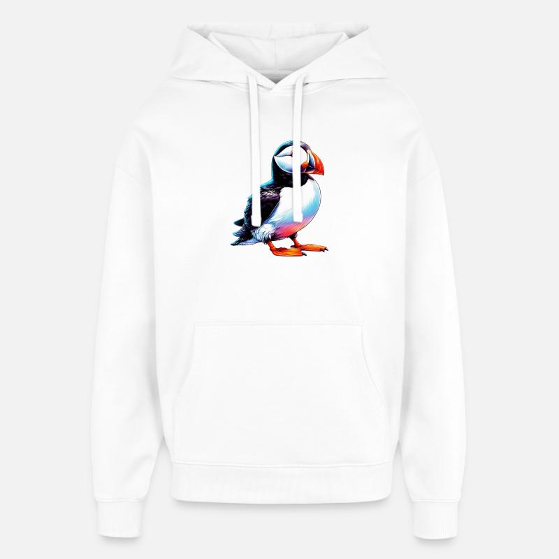 Macareux - Sweat à capuche unisexe Stanley/Stella Oversized - blanc