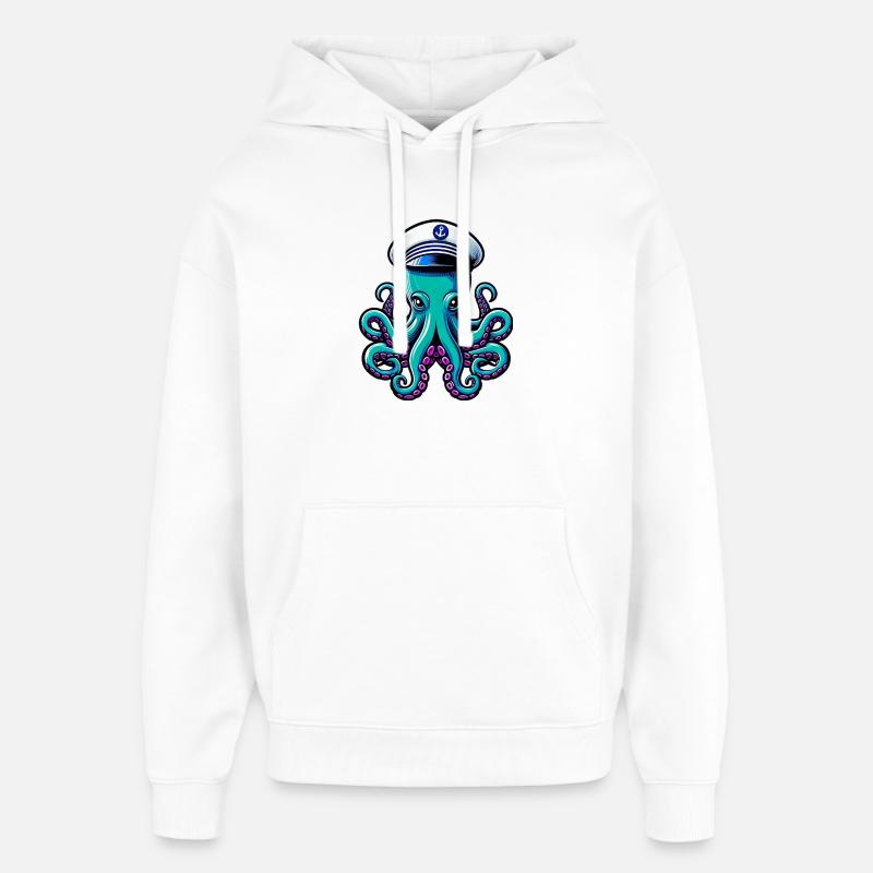 Pieuvre - Sweat à capuche unisexe Stanley/Stella Oversized - blanc