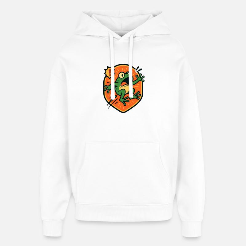 Panikfrosch-Abzeichen - Oversized Unisex Hoodie von Stanley/Stella - Weiß