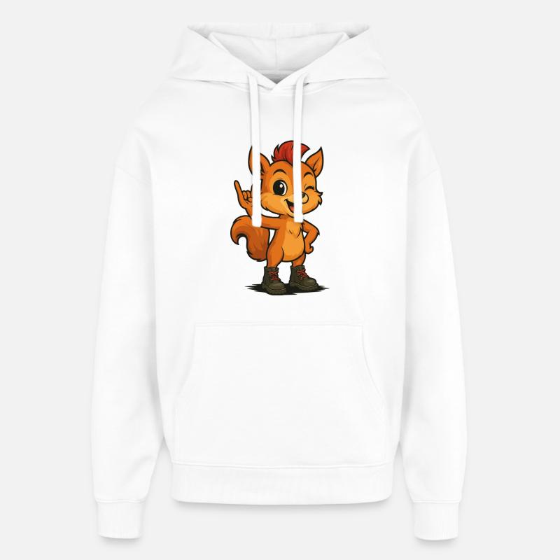 Punk Rock Écureuil - Sweat à capuche unisexe Stanley/Stella Oversized - blanc