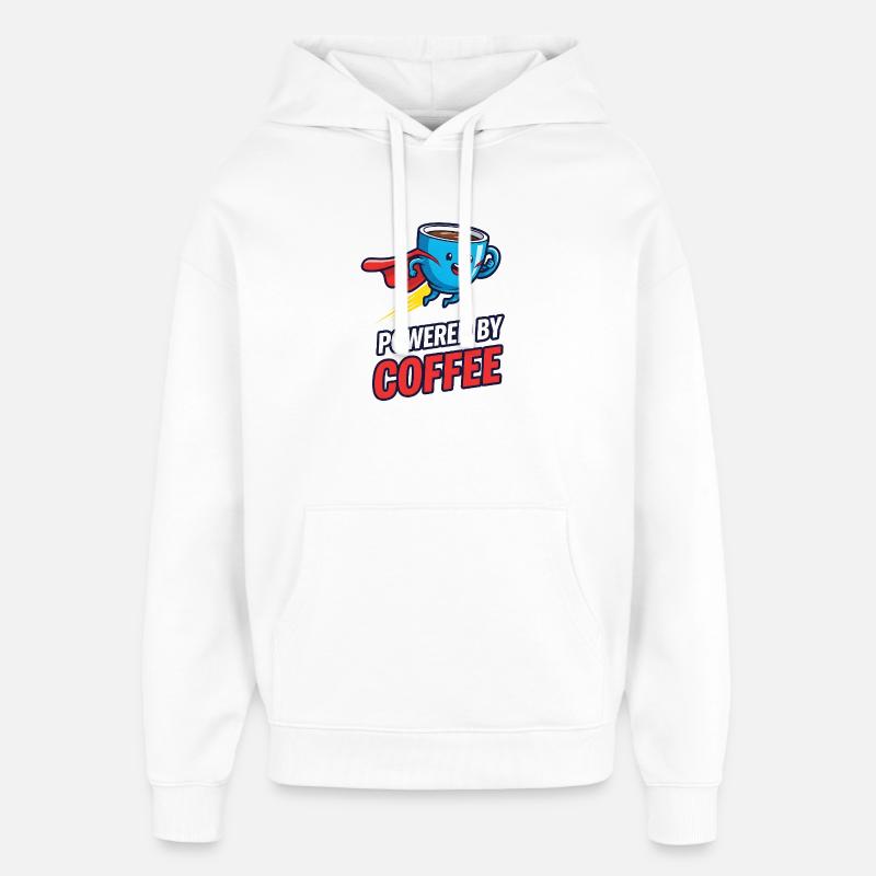 Kaffee Superheld mit Cape - Oversized Unisex Hoodie von Stanley/Stella - Weiß