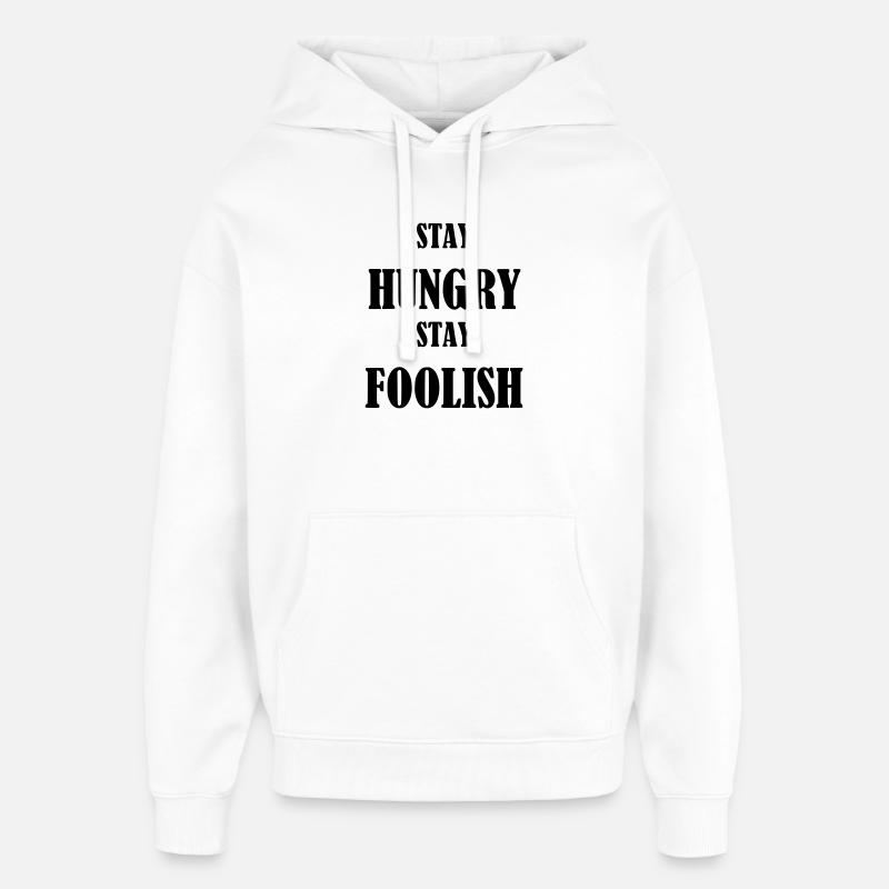 Design géométrique abstrait bleu nuit - Sweat à capuche unisexe Stanley/Stella Oversized - blanc