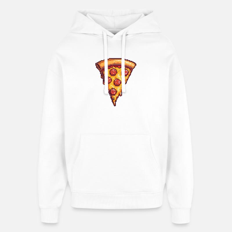 Tranche de pizza Pixel - Sweat à capuche unisexe Stanley/Stella Oversized - blanc