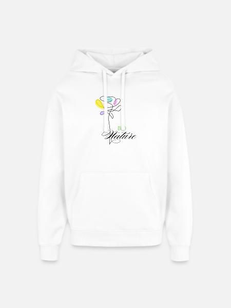 Bunte Bio-Naturblumen - Oversized Unisex Hoodie von Stanley/Stella - Weiß