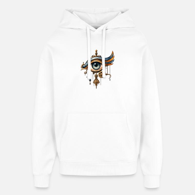 Oeil mécanique steampunk - Sweat à capuche unisexe Stanley/Stella Oversized - blanc