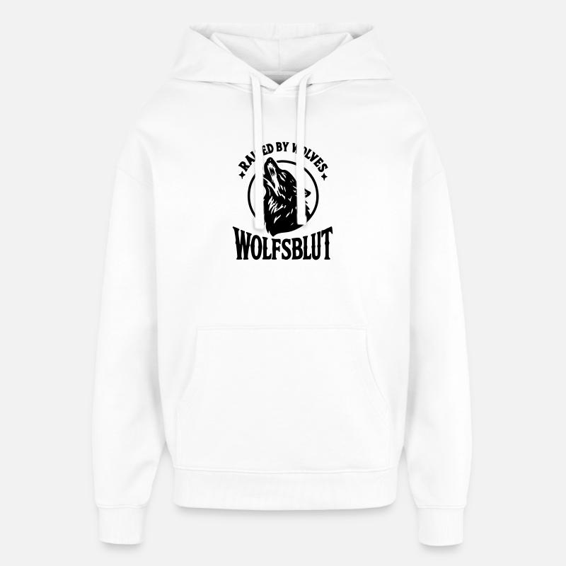 Wolfblood Meute de loups Wolfpack Chasse loyale - Sweat à capuche unisexe Stanley/Stella Oversized - blanc