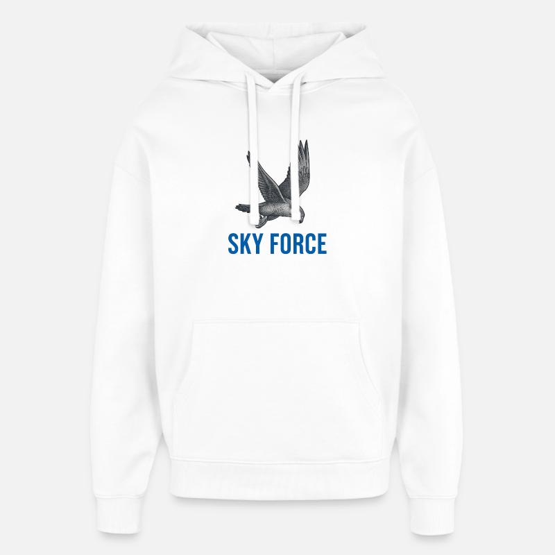 Faucon céleste Sky Force - Sweat à capuche unisexe Stanley/Stella Oversized - blanc