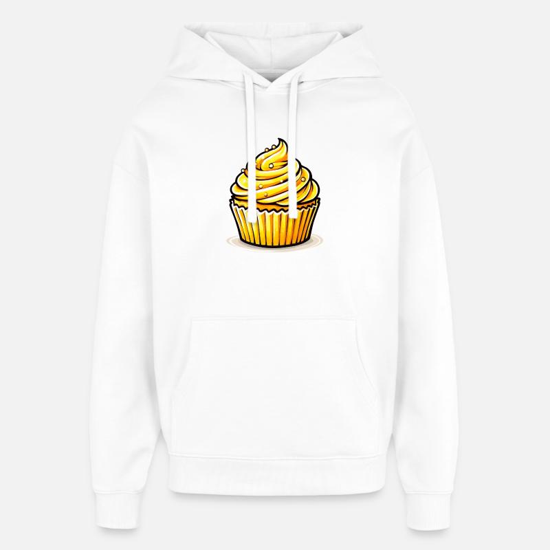 Cupcake jaune doré - Sweat à capuche unisexe Stanley/Stella Oversized - blanc