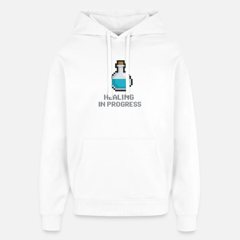 Potion de Guérison Pixel - Sweat à capuche unisexe Stanley/Stella Oversized - blanc