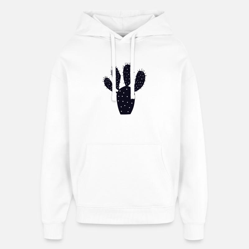 Silhouette de cactus de minuit - Sweat à capuche unisexe Stanley/Stella Oversized - blanc