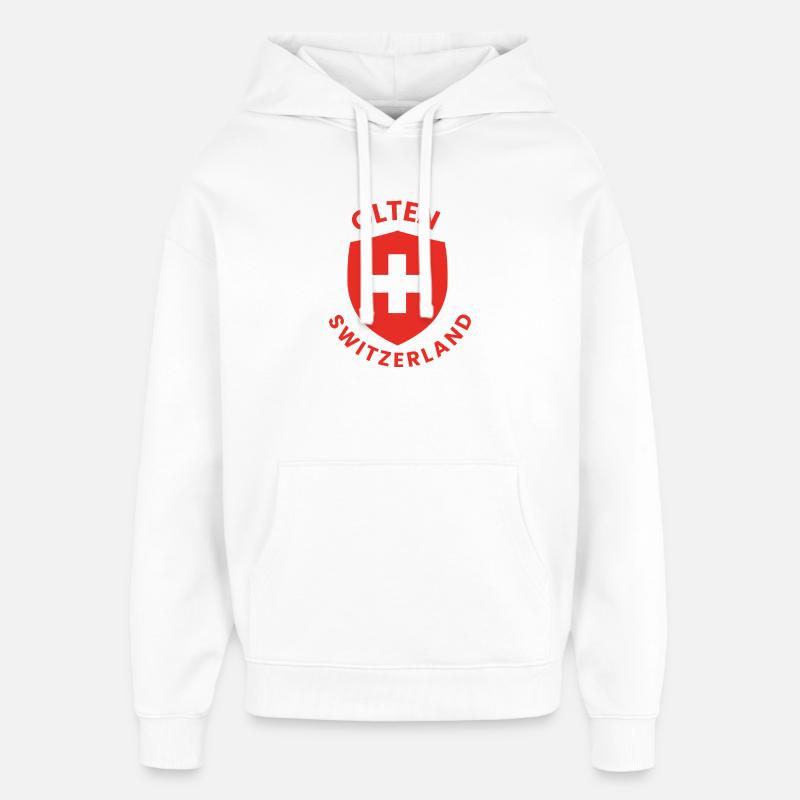 Bouclier suisse avec croix blanche - Sweat à capuche unisexe Stanley/Stella Oversized - blanc