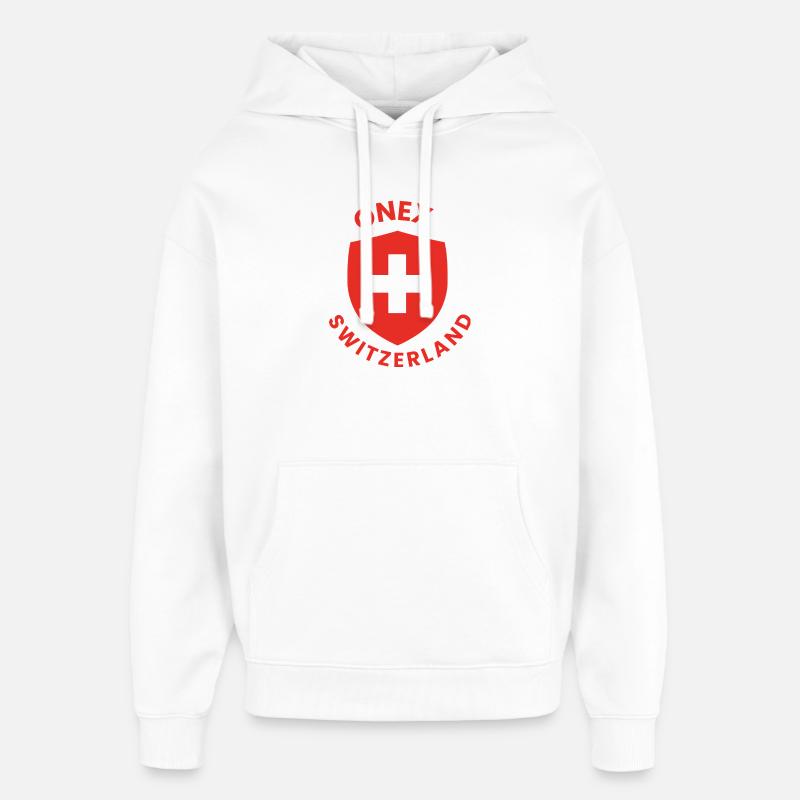Bouclier suisse avec croix blanche - Sweat à capuche unisexe Stanley/Stella Oversized - blanc
