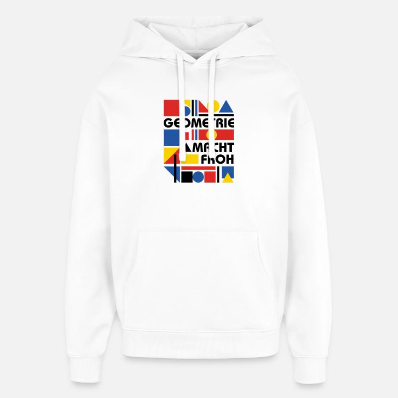 La géométrie te rend heureux - Sweat à capuche unisexe Stanley/Stella Oversized - blanc
