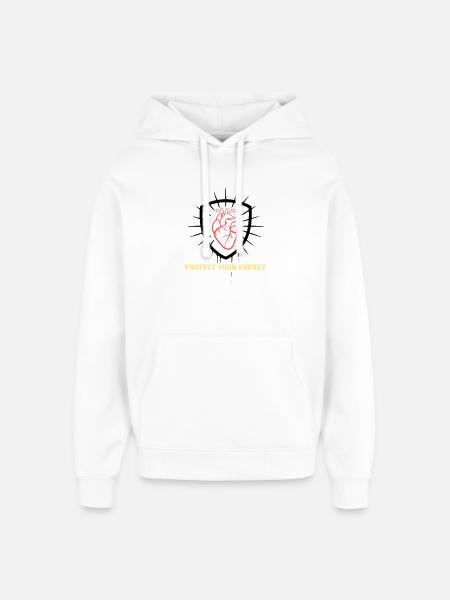 Protect Energy Heart Shield - Oversized Unisex Hoodie by Stanley/Stella - white