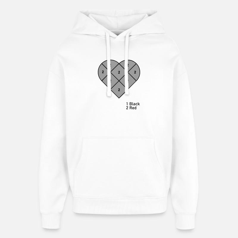 Cœur par Nombres - Sweat à capuche unisexe Stanley/Stella Oversized - blanc