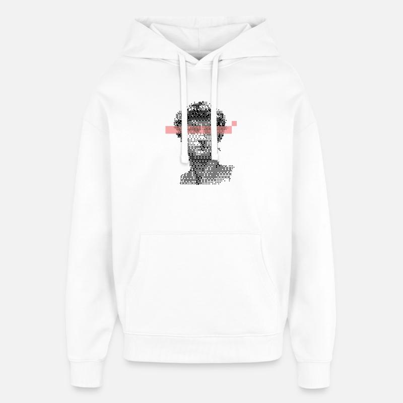 Design numérique de David Michelangelo Pixel - Sweat à capuche unisexe Stanley/Stella Oversized - blanc