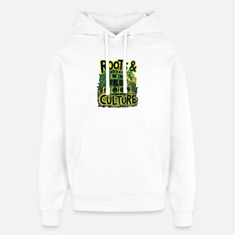 Roots Culture Dub Reggae - Sweat à capuche unisexe Stanley/Stella Oversized - blanc