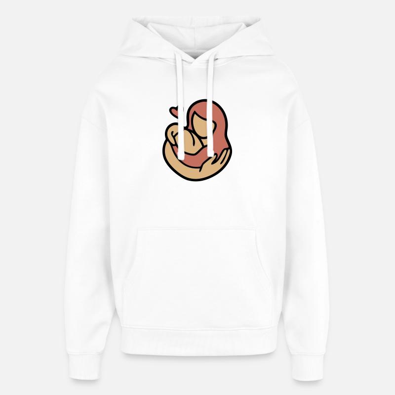 Mutter Kind Umarmung Liebe - Oversized Unisex Hoodie von Stanley/Stella - Weiß
