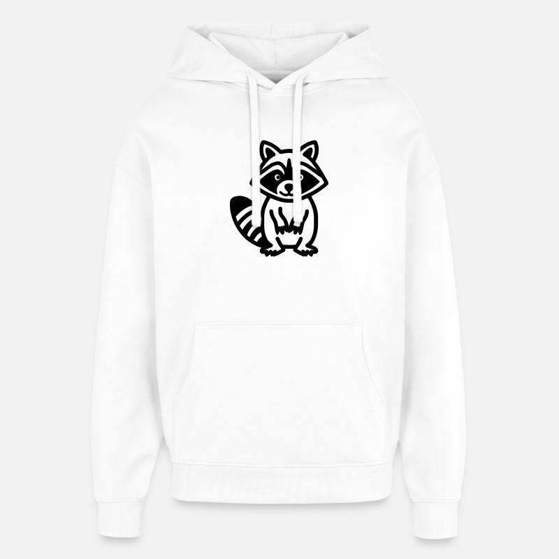 Waschbär - Oversized Unisex Hoodie von Stanley/Stella - Weiß