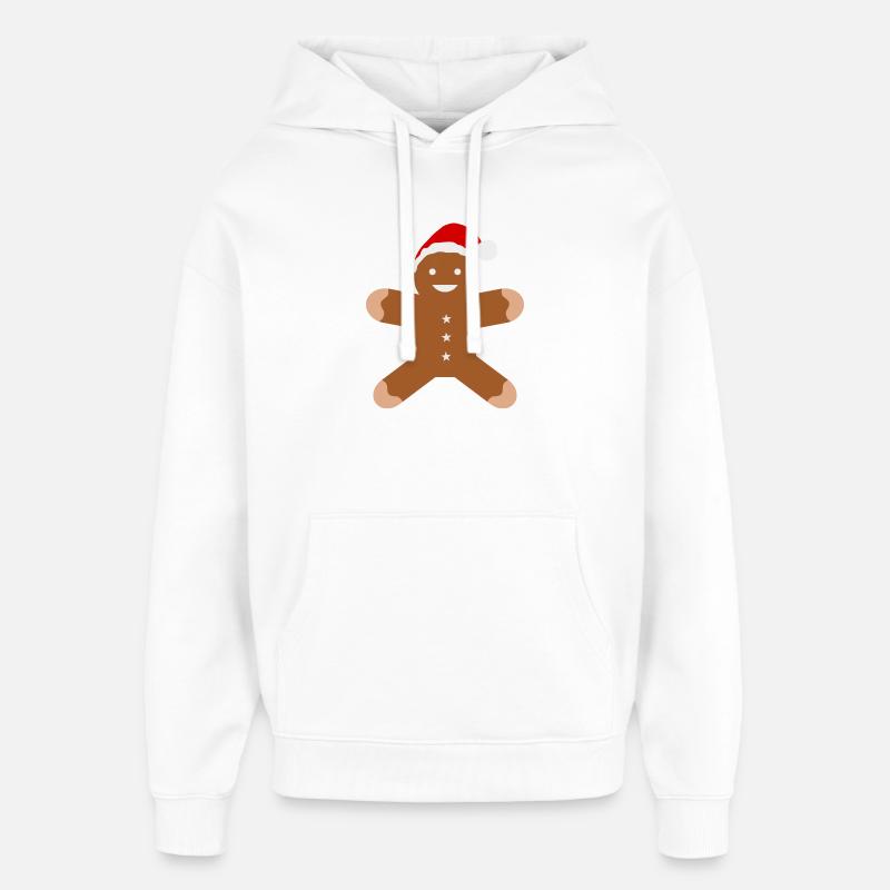 Lebkuchenmann mit Santa-Hut - Oversized Unisex Hoodie von Stanley/Stella - Weiß