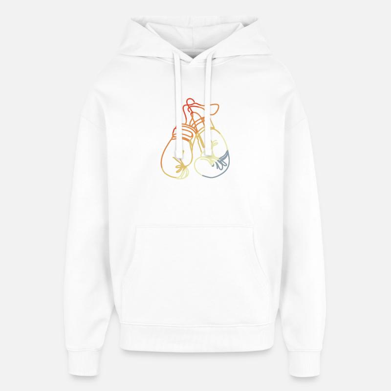 Boxhandschuhe Retro Style - Oversized Unisex Hoodie von Stanley/Stella - Weiß