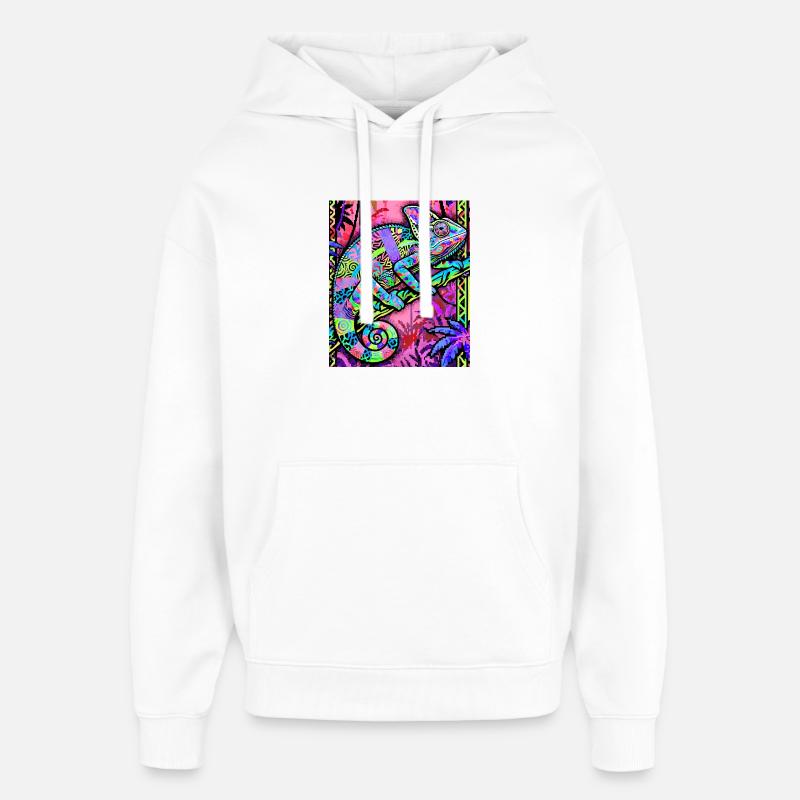 caméléon - Sweat à capuche unisexe Stanley/Stella Oversized - blanc