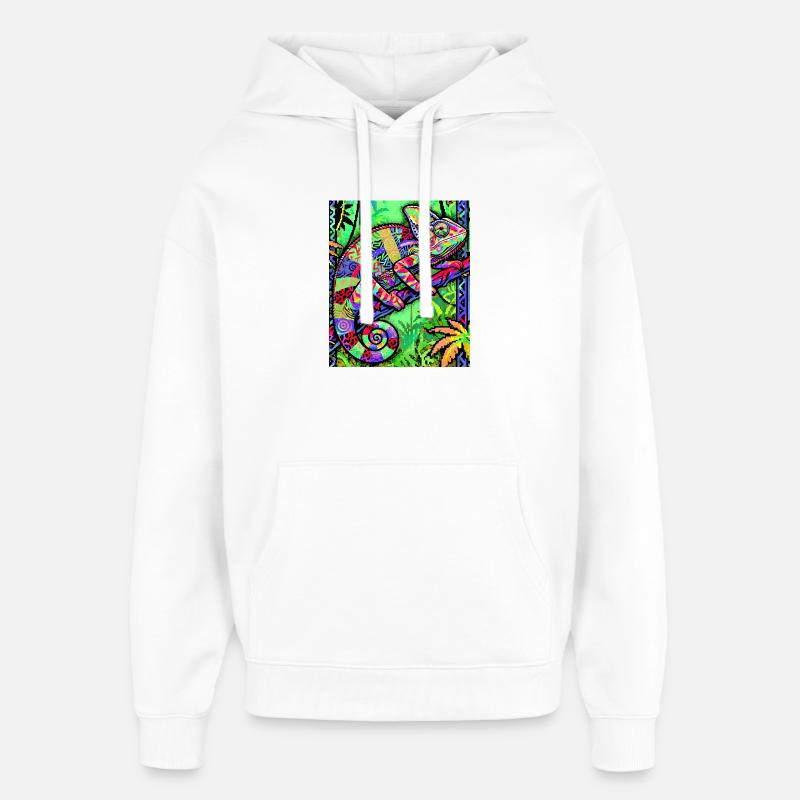 caméléon - Sweat à capuche unisexe Stanley/Stella Oversized - blanc