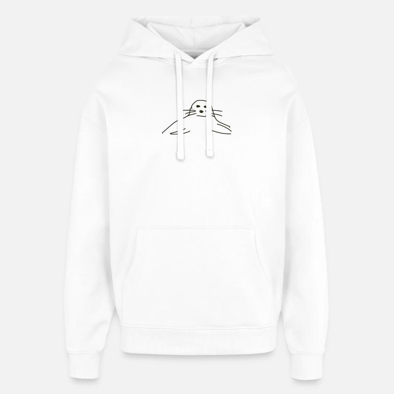 phoques phoques phoques animaux - Sweat à capuche unisexe Stanley/Stella Oversized - blanc