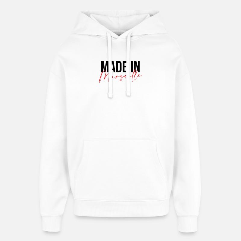 Made in Marseille - Sweat à capuche unisexe Stanley/Stella Oversized - blanc