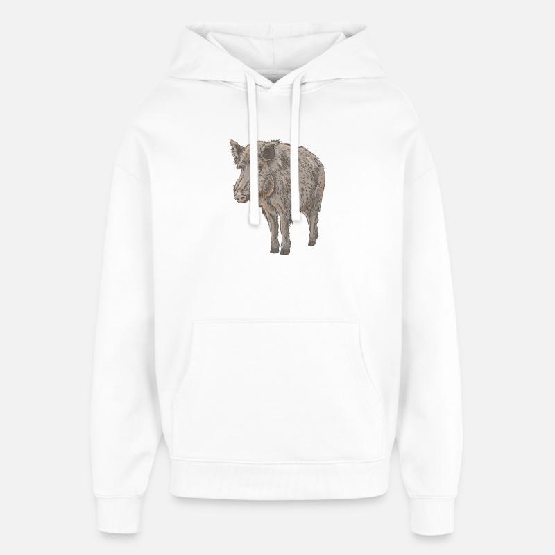 Boar - Sweat à capuche unisexe Stanley/Stella Oversized - blanc
