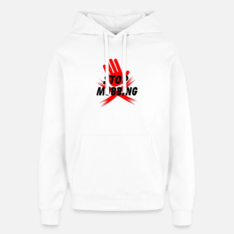 Arrêtez de harceler la main - Sweat à capuche unisexe Stanley/Stella Oversized - blanc