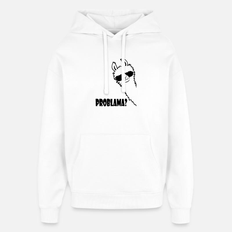Lama Problama Question - Sweat à capuche unisexe Stanley/Stella Oversized - blanc