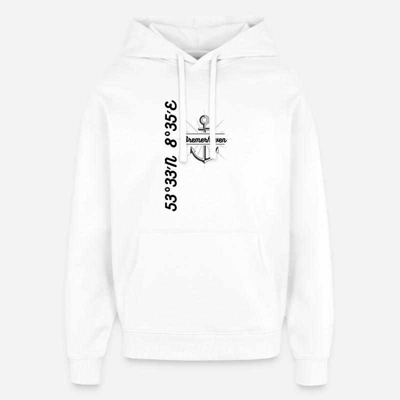Bremerhaven coordonne Maritim - Sweat à capuche unisexe Stanley/Stella Oversized - blanc