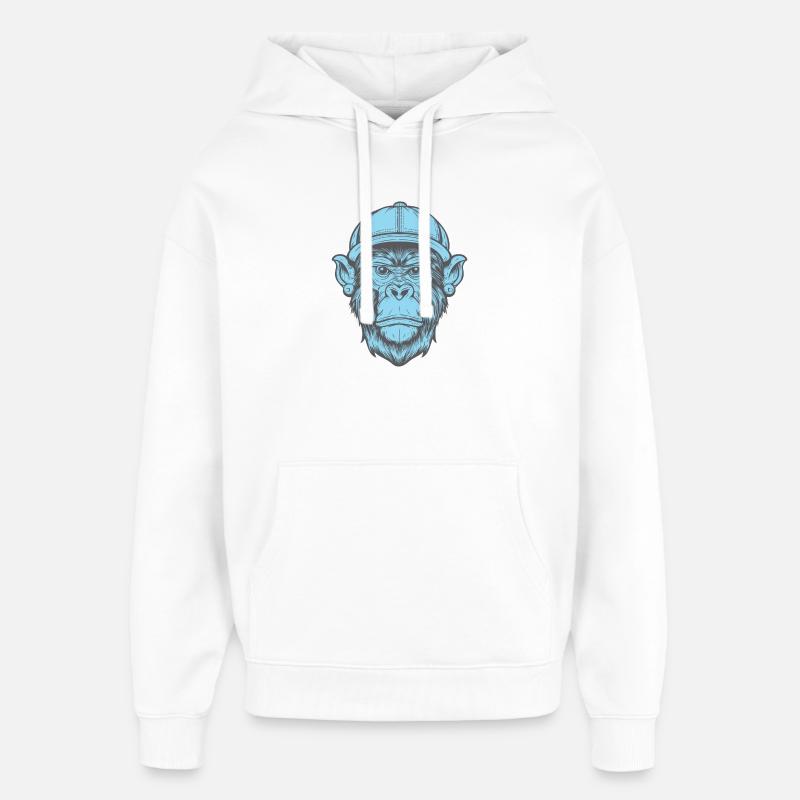 Singe Funky - Sweat à capuche unisexe Stanley/Stella Oversized - blanc