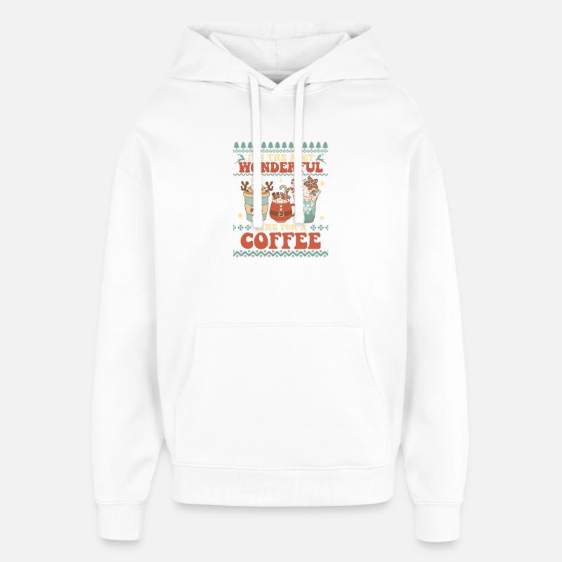 Pull de Noël moche - Sweat à capuche unisexe Stanley/Stella Oversized - blanc