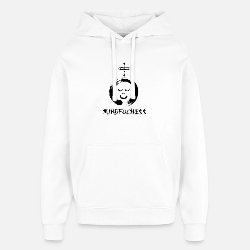 Enzo zen smiley Ensie Mindfulness - Sweat à capuche unisexe Stanley/Stella Oversized - blanc