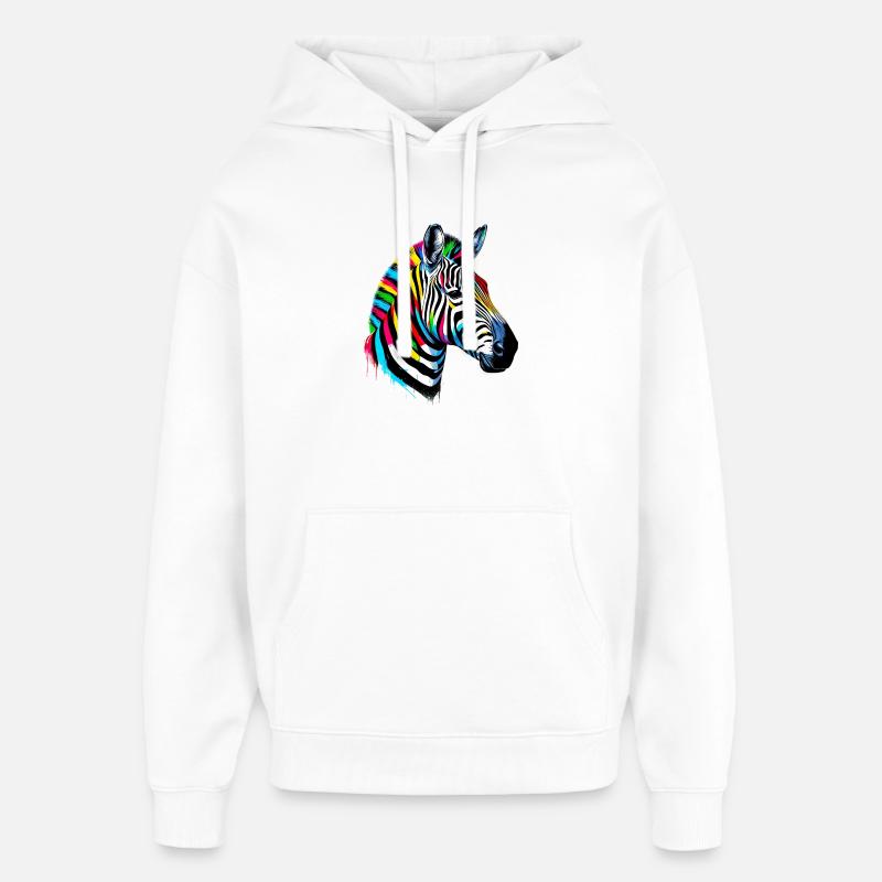 Zebra - Oversized Unisex Hoodie by Stanley/Stella - white