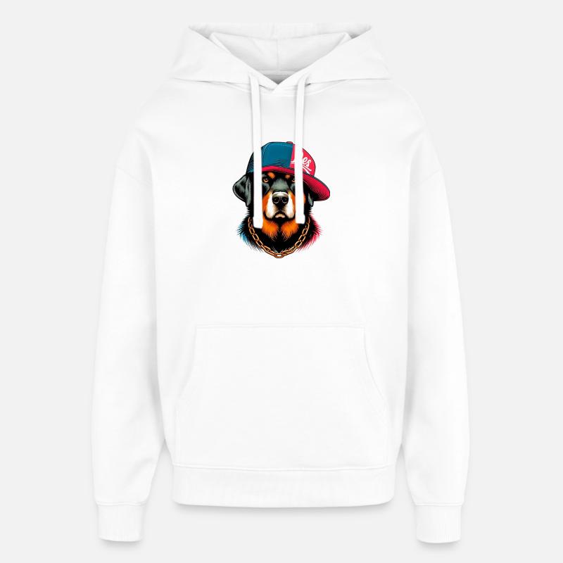 Chien - Sweat à capuche unisexe Stanley/Stella Oversized - blanc
