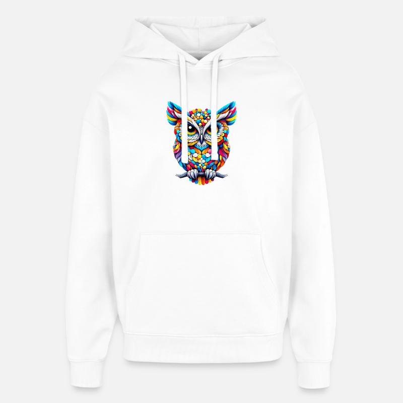 Hibou - Sweat à capuche unisexe Stanley/Stella Oversized - blanc