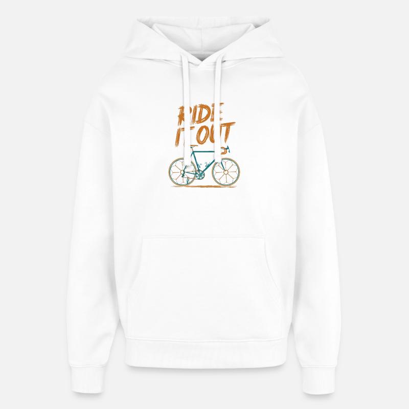 Ride Out Illustration De Vélo - Sweat à capuche unisexe Stanley/Stella Oversized - blanc